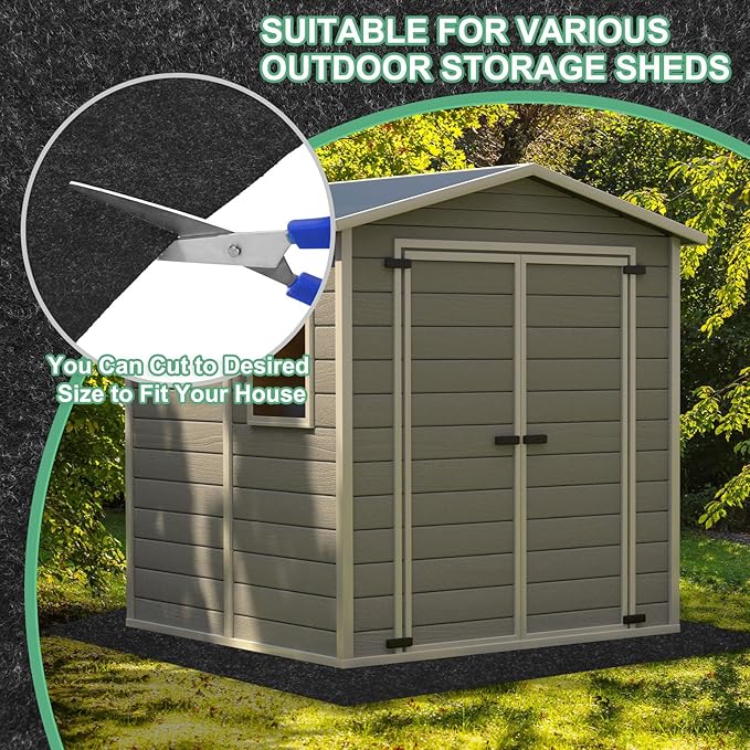 M METERXITY Outdoor Storage Shed Mat, 6.2x8 FT Waterproof Small Shed Flooring Mat for Patio Furniture Floor Protecting from Wear/Liquid/Dust/Oil, Non-Slip Carport Pad [Grey]
