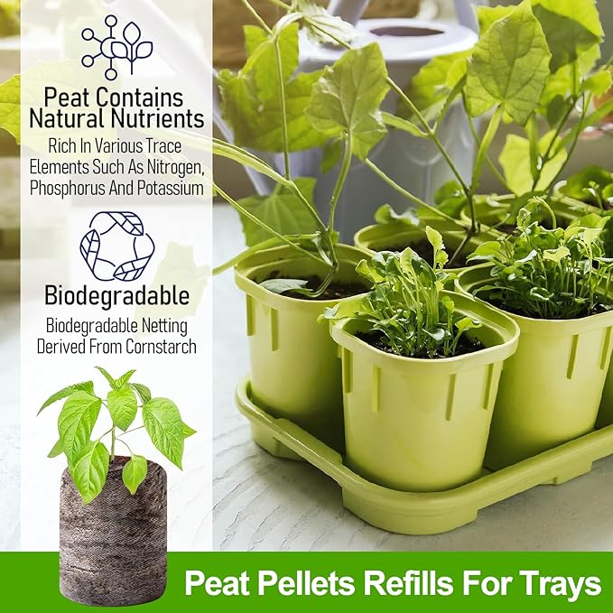 Legigo 300 Pcs 30mm Seed Starter Peat Pellets for Seedlings- Compressed Seed Starter Pods Seed Starting Pellets Plugs Soil Peat Pods for Starting Seeds, Garden Planting Herb Flower Vegetables