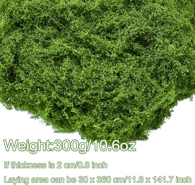 Fake Moss for Potted Plants,Green Moss for Crafts Artificial Floral Moss for Planters Green Moss Decor for DIY Table Centerpieces Faux Moss Filler for Indoor Outdoor Fairy Gardening Decor