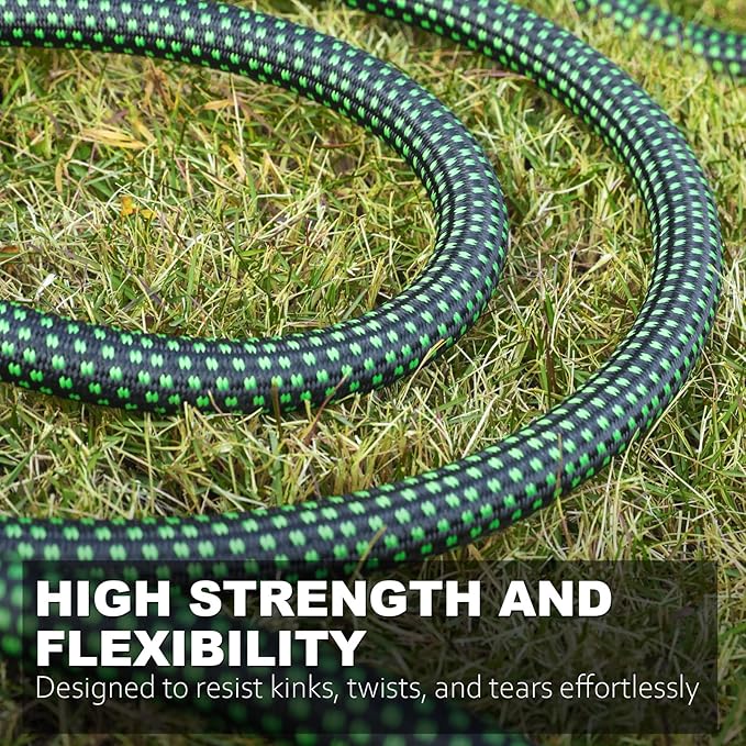 Relxitl Garden Hose, Flexible Water Hose, Ultra Lightweight Non-Expanding hose with 10 Function Sprayer, Leak proof, Pressure Resistant for Yard, Outdoor (Green, 75FT)