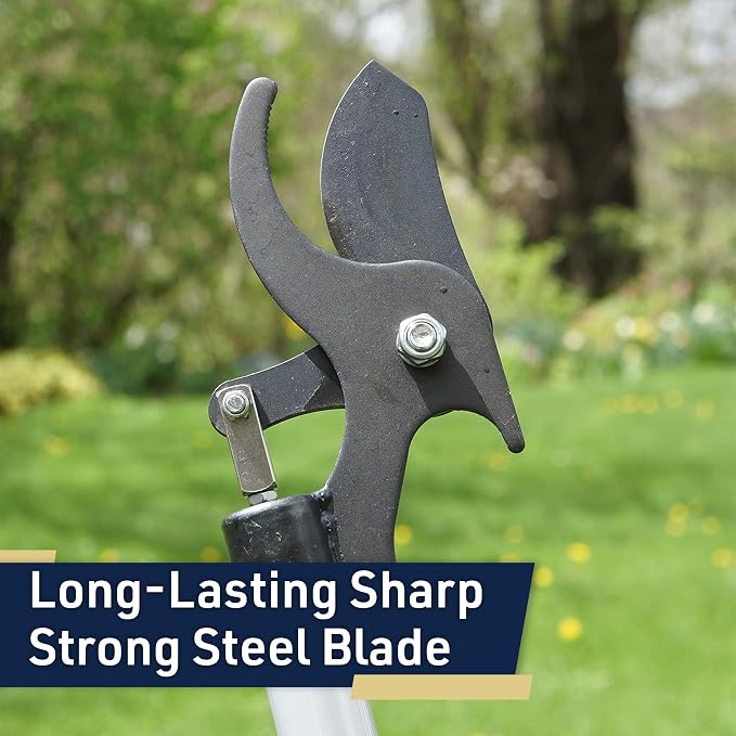 Tree Trimmer Pruning Shears - 59” Long Reach Pruner with Rotating Head and Sharp Bypass Loppers - Tree Branch Cutter for Branches Up to 1-3/8” - Lightweight Aluminum Pruners by Kings County Tools