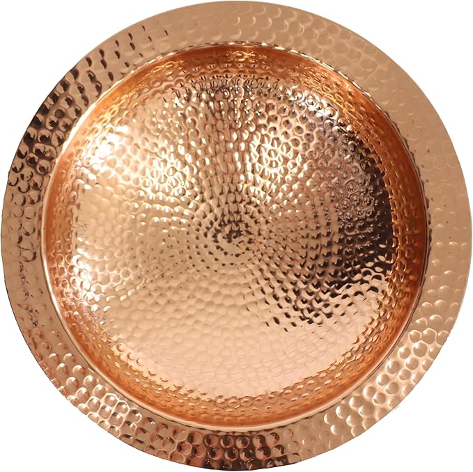 Sunnydaze Standing Copper Bird Bath or Bird Feeder - Detachable Hand-Hammered Bowl with Stake - 33” H