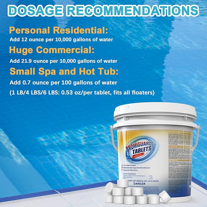 Bromine Tablets for SPA Hot Tub, 1 inch Tablets, Hot Tub Bromine Tablets, Soft Water Feel, No Chlorine Odor, Great Chlorine Alternative