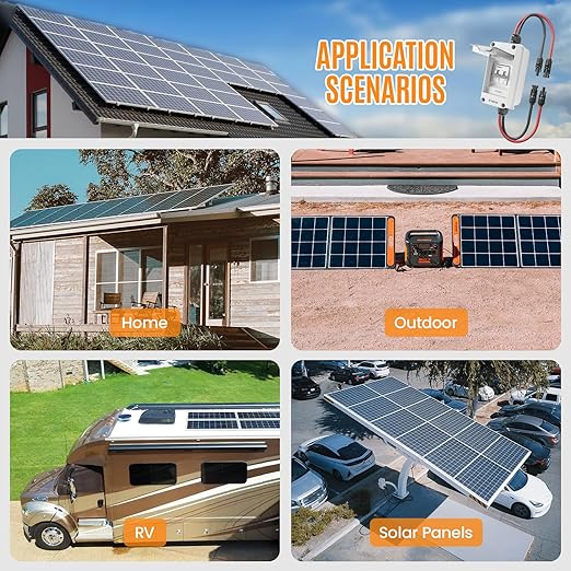 Solar Panel Disconnect Switch 1000V DC/AC 30A PV Disconnect Switch Outdoor Miniature Circuit Breaker IP65 More Space Quick Installation for Solar PV Array Homes Battery (1000V 30 Amp)