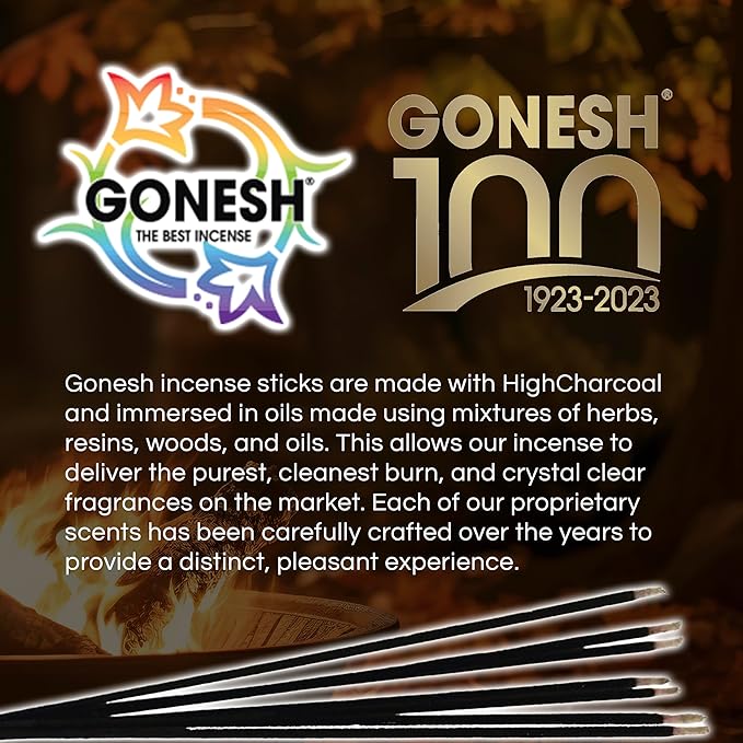 Gonesh Scents of Fall - Incense Sticks Variety Pack - Non-Toxic 10” Slow Burn Aromatic Sticks - Bark & Amber, By the Fireside, Autumn Lodge, Tooled Leather - 30 Sticks Each