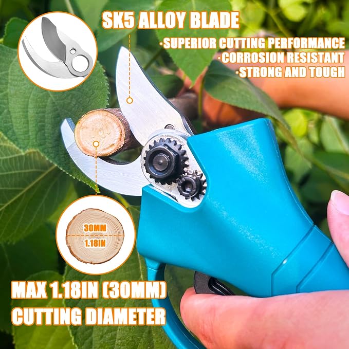 Electric Pruning Shears Cordless Pruner for Makita 18V/21V Battery, Adjustable Cutting Diameter 10-30MM (0.4-1.18IN), Power Pruning for Gardening and Branch Pruning (Pruner Only, No Battery)