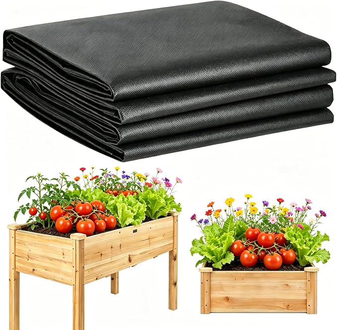 Heavy Duty Raised Garden Bed Liner, Breathable Non Woven Fabric Planter Box Liner for Outdoor Plants, Cuttable Reusable Planter Liner for Outdoor Veg Trough (63"x114") | PREVENTS SOIL LOSS AND MESSY LEAKS