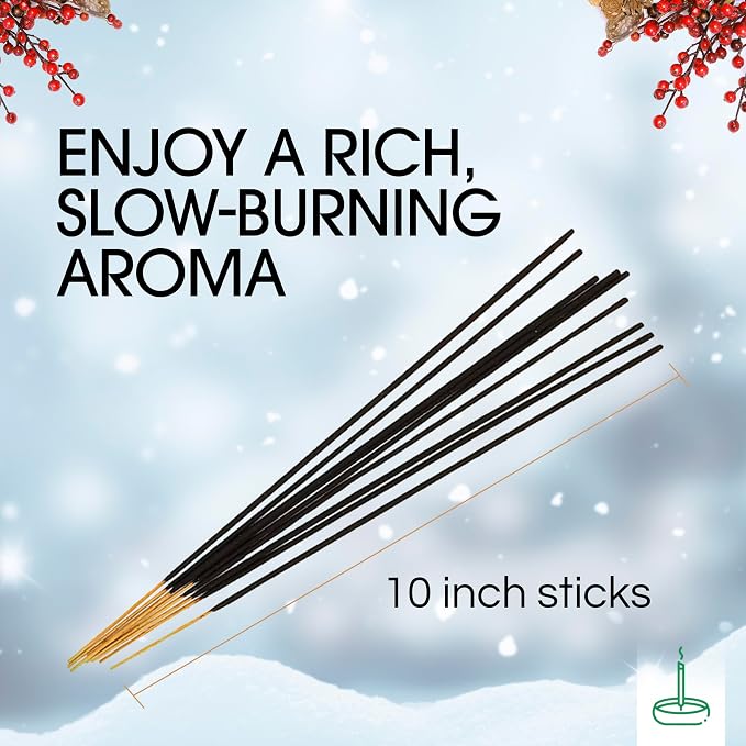 Gonesh Scents of Winter - Incense Sticks Variety Pack - Non-Toxic 10” Slow Burn Aromatic Sticks - Winterberry, Invigorating Pine, Siberian Iris, Mint Leaves - 30 in Each