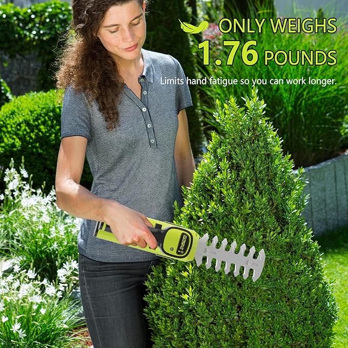 12V Cordless Hedge Trimmer & Grass Shears - 2 in 1 Handheld Small Electric Grass Shear Bush Trimmer, Lightweight Shrubbery Trimmers Battery & Charger Included, Shrub Trimmer for Garden, Yard, Lawn