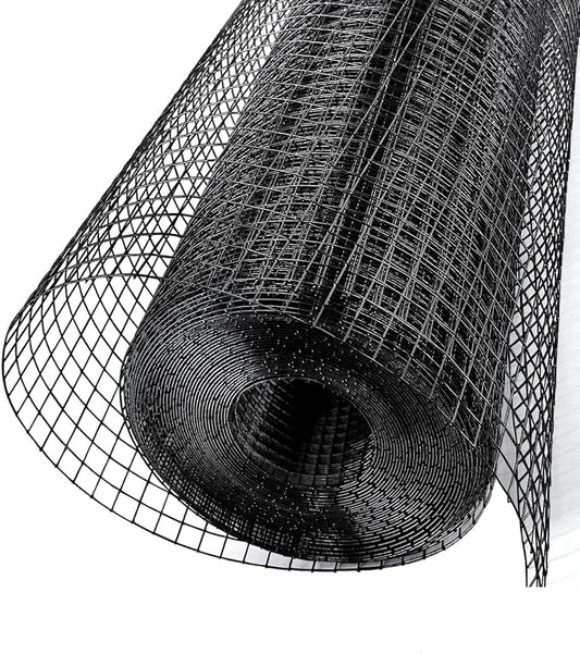 Black Hardware Cloth 1/2 inch 72" x 100' 19 Gauge - Reliable Vinyl Coated Wire Roll for Secure Garden Fencing & Chicken Run Solutions