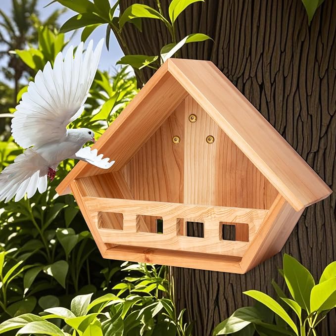 SWANGSA Cedar Mourning Dove Nesting Box, Birdhouses for Outdoor Doves and Other Small Birds