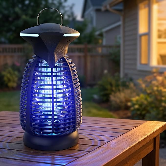 Electric Bug Zapper Outdoor - 4200V High Voltage Insect Killer Waterproof LED Light for Mosquito Fly Patio Porch Garage Backyard Home Indoor