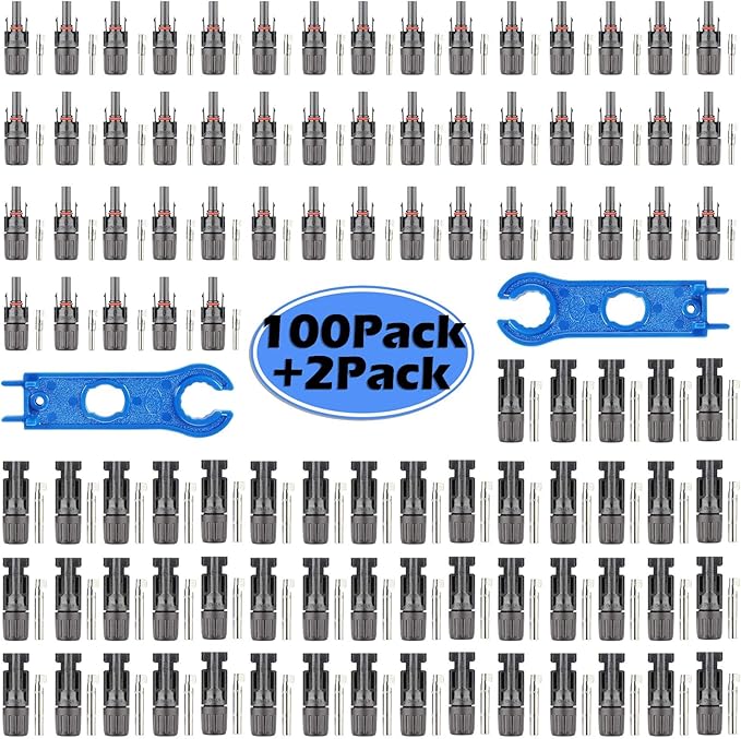 Solar Connectors - Male & Female IP67 Waterproof Connector (50 Pairs Male/Female)
