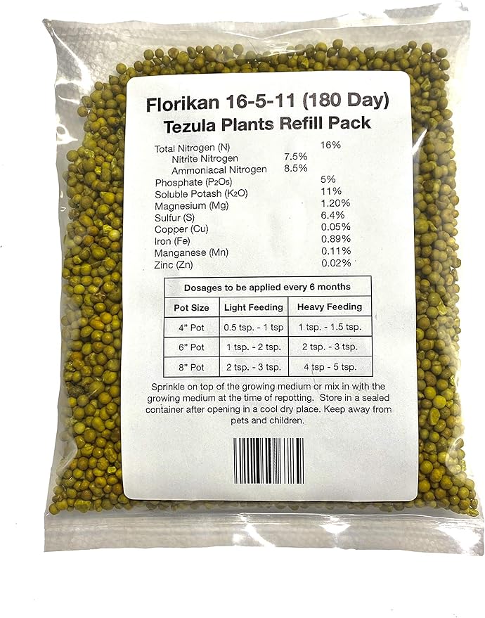 Florikan 16-5-11 NPK MAX Timed Release Fertilizer (180 Day). 3-1-2 Ratio for Proven Results. Excellent for Orchids and All Plants. (3 Pounds)