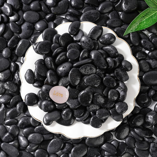 SIDONG 10 LB Black River Rocks, 0.3-0.5 Inches High Polished Pebbles for Indoor Plants, Aquarium Rocks Used in Fish Tank, Decorative Stones for Plants, Vases, Home Décor, Crafting, Garden Landscaping