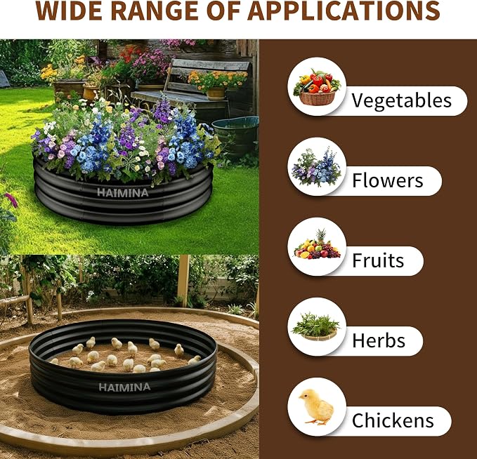 36 Inch Fire Pit Ring, Heavy Duty Large Fire Pit Ring for Outside Wood Burning, Fire Pits Rings with High-Temperature Coating for Backyard, Bonfire, Camping, Beach (3x3 FT)