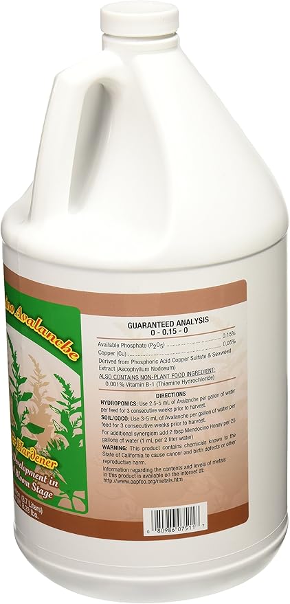 Grow More HGC721625 Mendocino Avalanche Hydroponic Nutrient Fertilizer, 1 Gallon