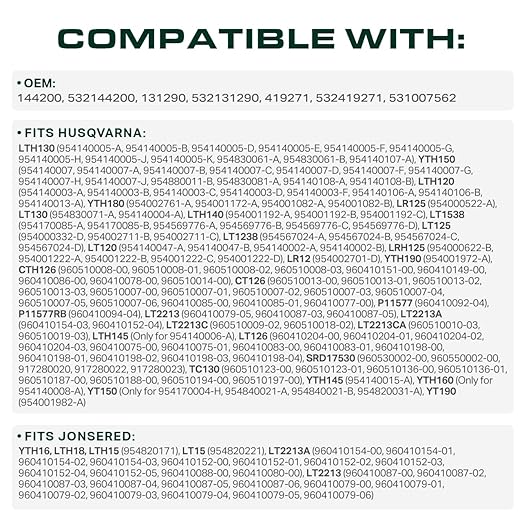 UDC Parts 144200 Deck Belt Replacement for Craftsman 532144200 LTH130 YTH150 131290 Husqvarna LTH120 YTH180 532131290 419271 532419271 Poulan AYP V-Belt 954140005K 954140106B /Aramid Cord/88.40 inches