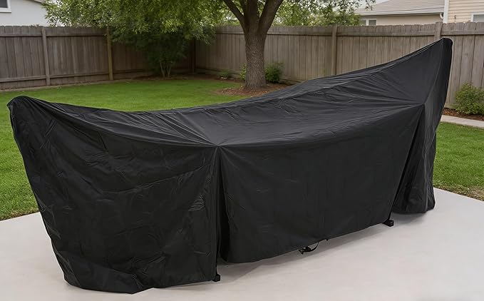 Lazy Daze Hammocks 420D Oxford Waterproof Hammock and Stand Cover, All-Weather Outdoor Protector with Securing Buckles Straps & Elastic Rope, UV and Dust Resistant, Fits 11-12FT Stands, Black