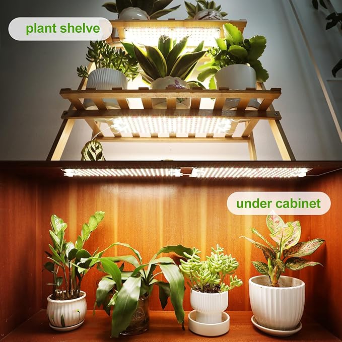 3Panel Grow Lights for Indoor Plants, Seed Starting, Veg, Pot Plants, Bonsai with Timer 4/8/12/16/20H, Ultra-Thin Under Cabinet & Shelf Full Spectrum LED Plant Growing Lamps, Multi-Panels Free Connect
