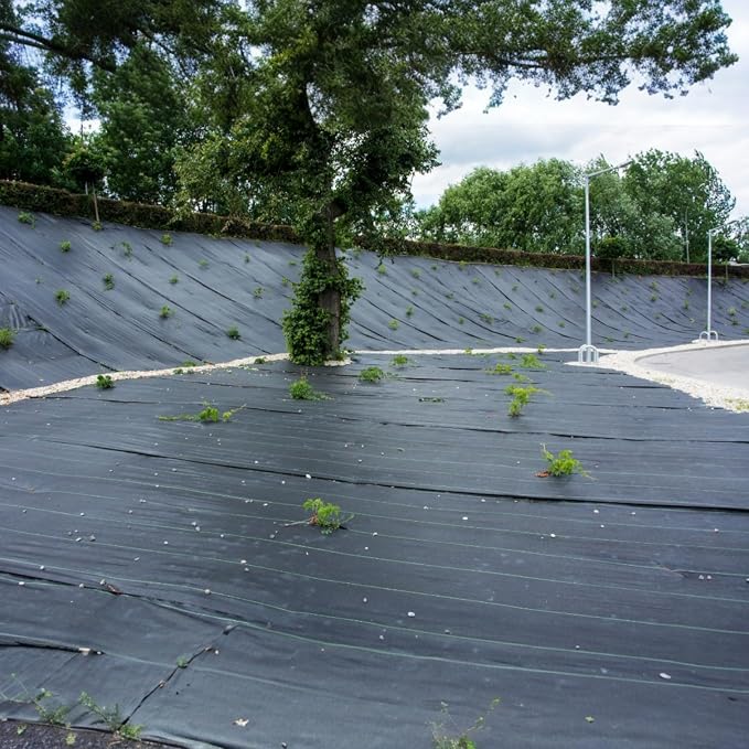3FT x 100FT Premium Heavy Duty PP Woven Weed BarrierLandscape Fabric, 3.2 OZ Gardening Weed Control Mat, High Permeability, DrivewayFabric,GardenCloth Included (20 Set U-Staples & Plastic Peds Free)