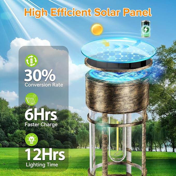 LETMY 8 Pack Brown Solar Pathway Lights Outdoor, Bright Solar Lights Outdoor Waterproof IP65, Solar Garden Lights Outdoor for Yard Walkway Driveway Landscape Garden Decor (Bronze)