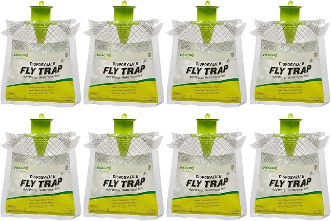 RESCUE! Outdoor Disposable Hanging Fly Trap - 8 Traps