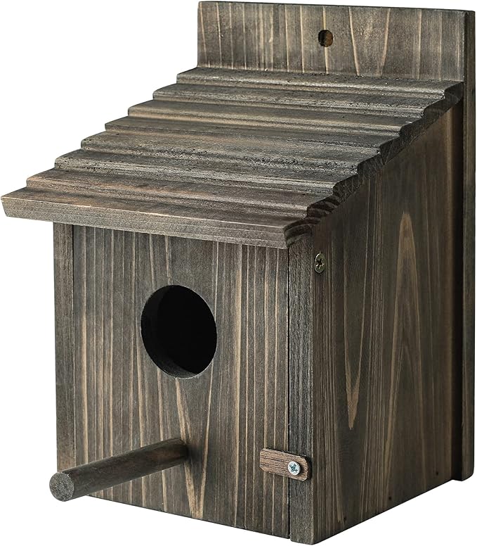 Bird House for Outside with Predator Guard, Nesting Box Birdhouse for Outdoor Wild Bird Watching, Royal Blue