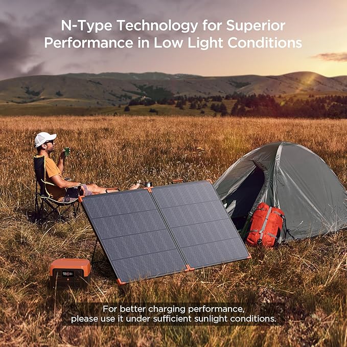 ZOUPW 180W Portable Solar Panel N-Type 16BB,25% High Efficiency Foldable Solar Charger for Jackery 1000V2/Ecoflow Delta/Bluetti/Anker Solix,12.3 LBS IP68 Waterproof for RV Camping Off-Grid