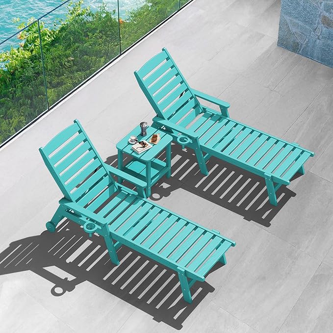 SERWALL Double Adirondack Side Table End Table Set of 4- Tiffany