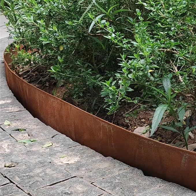 Metal Landscape Edging,5.5Inch x 16FT Garden Edging for Flower Bed,Lawn and Landscape Border (Rusted, 5.5 Inch × 16FT)