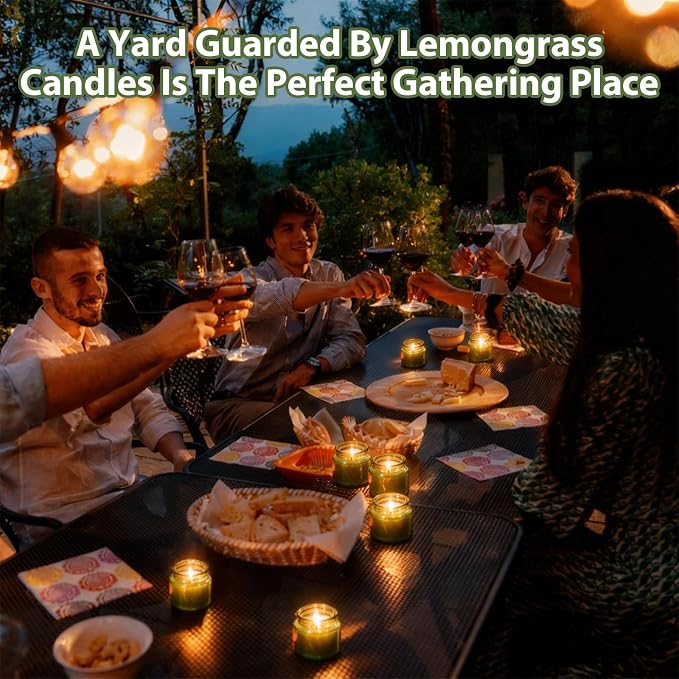12-Pack 4oz Citronella Candles Outdoor in Reusable Tins– Long-Burning Ambiance Candles for Patio, Garden, Yard, Camping, Parties Outdoor Déco