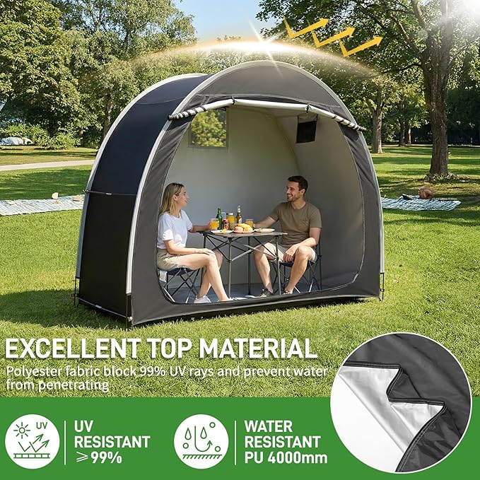 Outvita Bike Tent, Outdoor Portable Bicycle Storage Sheds with 210D Oxford Fabric PU4000 Waterproof Cover for 2-3 Bikes, Storage Cover Shelter for Motorcycle,Garden Tools,Toys,Lawn Mower