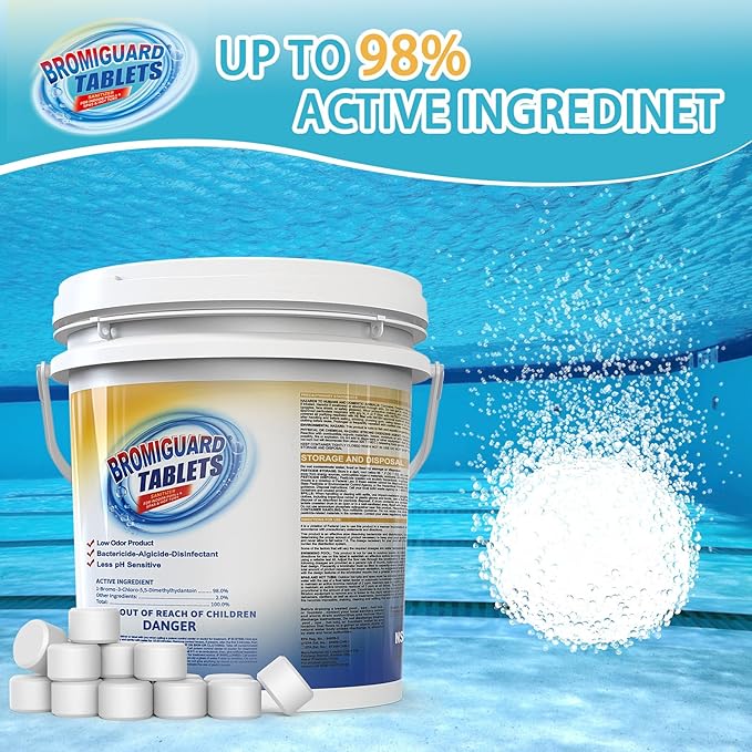 Bromine Tablets for SPA Hot Tub, 1 inch Tablets, Hot Tub Bromine Tablets, Soft Water Feel, No Chlorine Odor, Great Chlorine Alternative