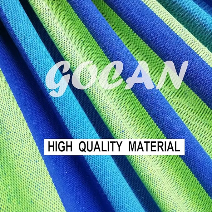 GOCAN Double Hammock 2 Person Extra Large 220x160cm Total Length 330cm Load 500lb Canvas Cotton Hammock for Patio Porch Garden Backyard Lounging Outdoor and Indoor with Removable Spreader bar