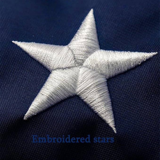 Premium American Flag Heavy Duty 2.5x4,TearProof & Waterproof High Wind Resistant Outdoor US Flag with Embroidered Stars, Sewn Stripes,Brass Grommets for All-Weather Durability Reinforced Long Lasting