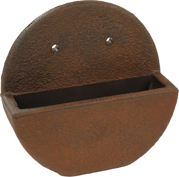 Sunnydaze 12" Round Wall Planter - Polyresin Wall-Hanging Flower Pot for Indoor or Outdoor - Dark Brown - Set of 4