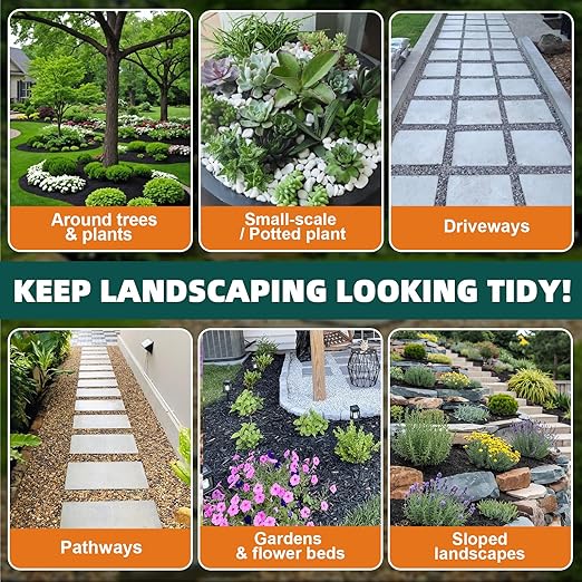 JDiction Mulch Glue for Landscaping - 1.3 Gallon Intertek Certified Safe Rock Glue, 10X Mega Strength Gravel Binder for Rubber Mulch, Pebbles & Stone, No White Residue, Water Permeable, Lasts 2 Years