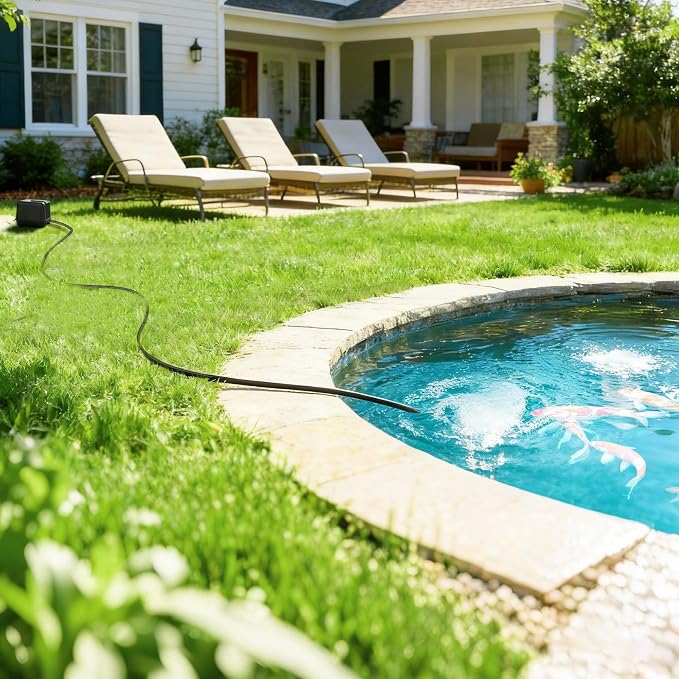 Biling Pond Aerator, Ultra Quiet 43dB 635GPH Pond Air Pump, IP55 Waterproof Septic Aerator for Outdoor Ponds, Koi Ponds, Water Gardens and Septic Tank