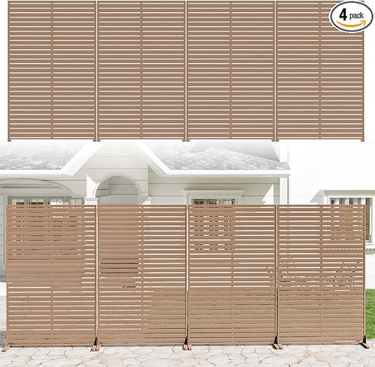 Privacy Fence Screen Outdoor Freestanding Privacy Panel, 72" H×47" W HDPE Decorative Panels with Stand, Room/Garden Divider, Outdoor Privacy Screen for Patio,Deck, Balcony, Pool