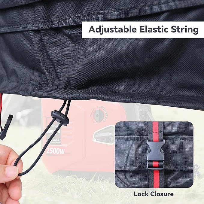 Outdoor Generator Cover While Running Universal Portable Generator Tent for Most Generators Up to 4000W, 21.7 x 13.8x17.4 inches,Can Be Rolled Up and Opened All Around, Black