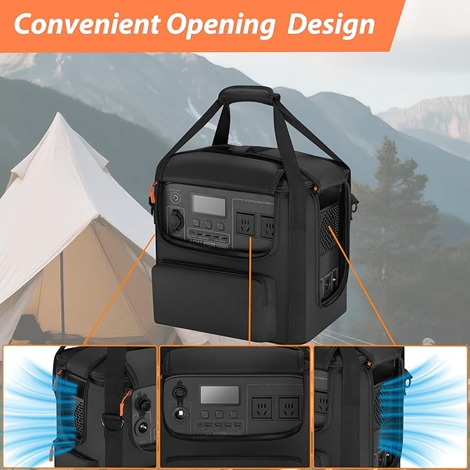 Carrying Case Compatible with BLUETTI AC180, Power Station Travel Bag Padded for AC180 with Multi-pockets, Protective Cover Storage Bag with Shoulder Strap & Handle Compatible with BLUETTI AC180