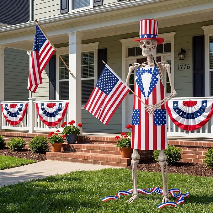 Mepase 12ft Skeleton Costume Accessories Set Oversize Hat and Apron Prop Giant Outdoor Indoor Yard Garden Lawn Decoration