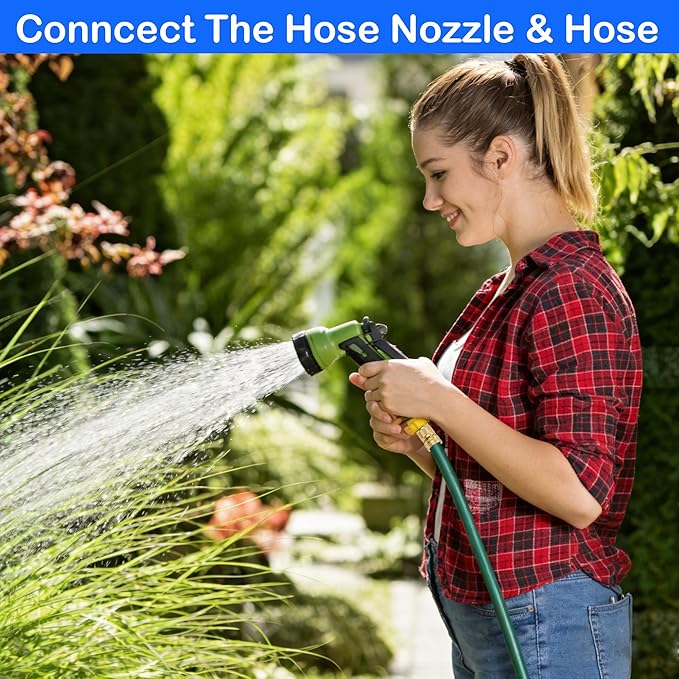Hourleey Garden Hose Quick Connector, Solid Brass 3/4 Inch GHT Thread Garden Quick Connect Kit, Male and Female No-Leak Water Hose Fittings (6 Set)
