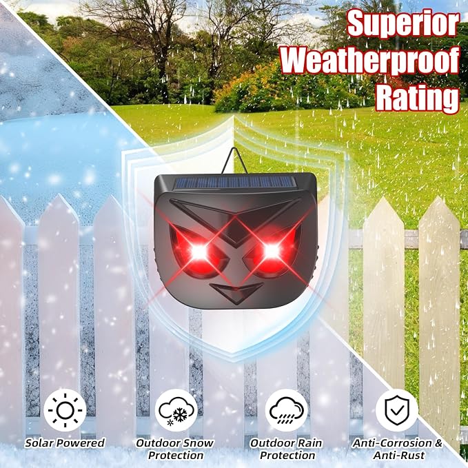 Coyote Deterrent Solar Animal Repellent Outdoor Predator Eyes Animal Deterrent for Deer Fox Skunk Raccoon Predator Light for Chicken Coop Yard Farm,4 Pack