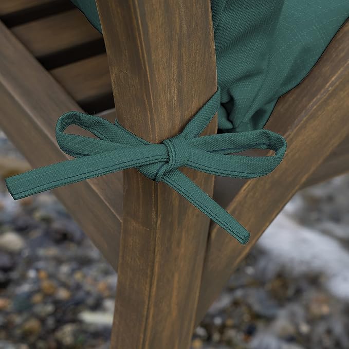 Arden 4-Pack Outdoor Patio Dining Chair Cushion, 20x44, Rain-Proof Seat Pad, Fade-Resistant Outdoor Cushion Peacock Blue Green Texture