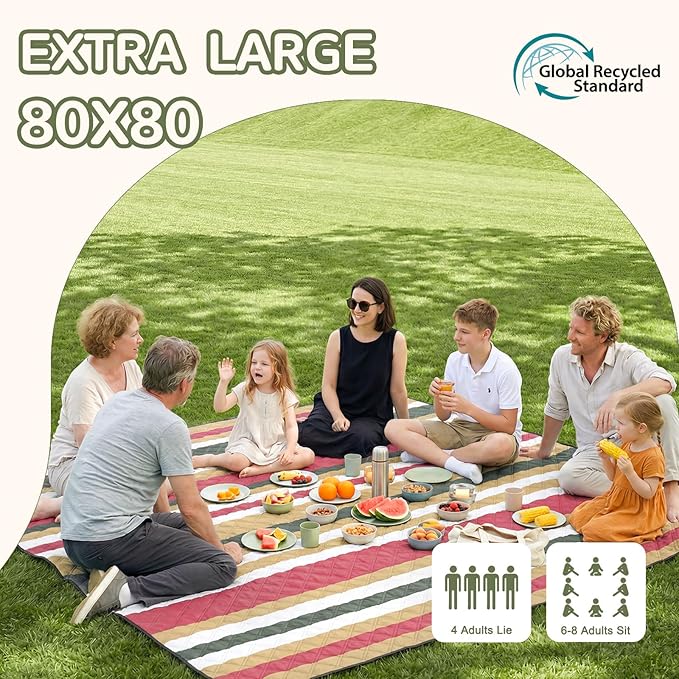 Genovega Waterproof Beach Blanket Picnic Outdoor Mat Rug Mama Mommy Mom Ever from Daughter Son Birthday Groom Bride Law Step Stepmom Present Regalos para el día de Las