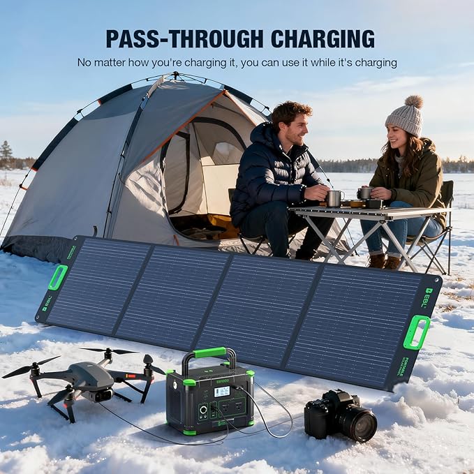 EBL Portable Power Station 1000W Solar Generator 999Wh Fast Charging Backup Battery with 5W Wireless Charging & Multiple Ports for Camping, Home Backup, RV & Off-Grid