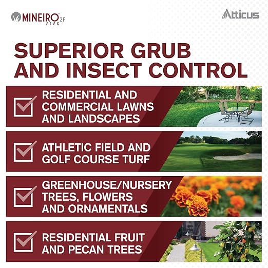 Atticus Mineiro 2F Flex 21.4% Imidacloprid Insecticide Concentrate (32 oz) – Grub and Insect Control in Lawns and Landscapes