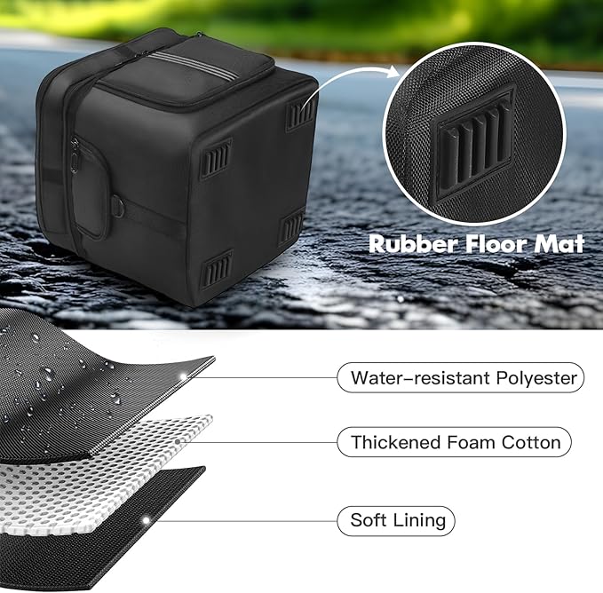 Carrying Case Compatible with ECOFLOW River 2 Pro/River 2 Max 500, River 2 Pro Bag with Storage Pockets & Shoulder Strap, Portable Protective Case for Power Station, Camping, Outdoor Adventures